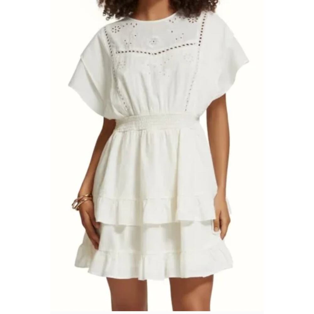 Scotch & Soda Broderie Anglaise Mini Dress Medium NEW